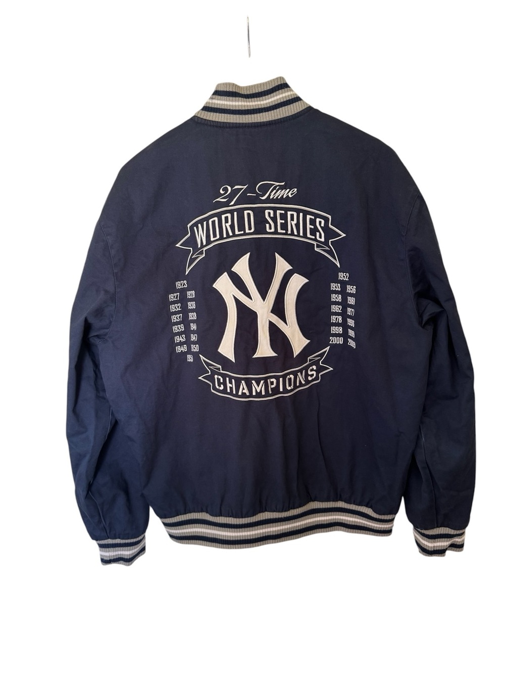 by jh design Navy & White New York Yankees World Series Bomber